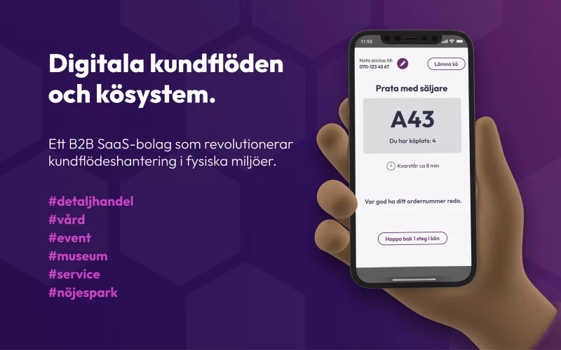 Unik SaaS-tjänst inom digitala kösystem - Bolagsplatsen.se